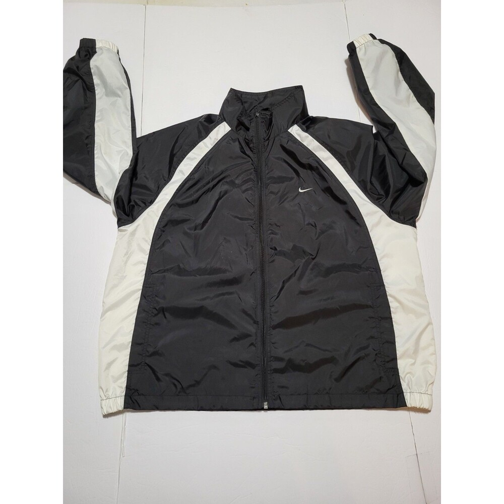 (#L7) Nike Black/White Full Zip Long Sleeve Windbreaker Jacket Sz Men's XL